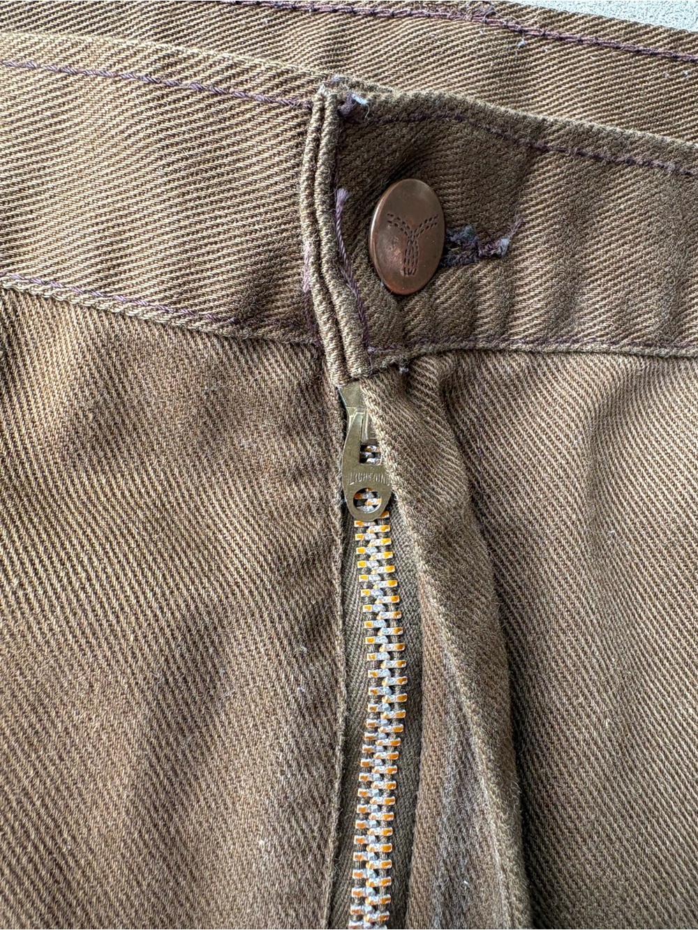 Vintage 70s GWG Kings Brown Twill Wide Leg Work Pants - Made in Canada 38x31.5 - Picture 4 of 4